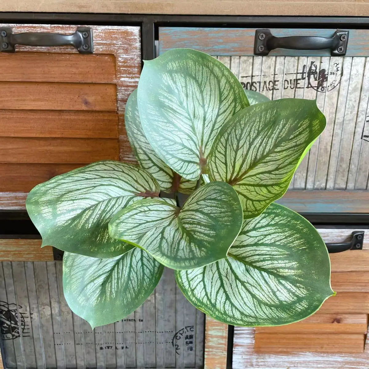 plantes artificielles feuilles vertes blanches naturelles extérieures décoration balcon jardin 40cm 32cm evergreen