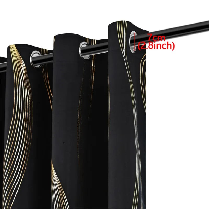 rideaux noir doré marbré ondulés opaques isolation thermique 100x250cm 132x241cm moderne élégantôtel