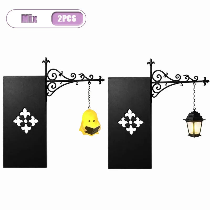 lampe lecture suspendue halloween fantôme motifs floraux gothique vintage crochet mural noir blanc