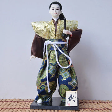 statue poupée japonaise traditionnelle guerrier samouraï décoration intérieur objet d'art japonais grande taille