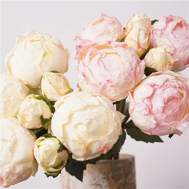 bouquet artificiel pivoines soie blanc rose rouge decoration mariage anniversaireintérieur