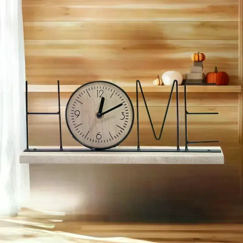 horloge table noire blanche moderne minimaliste chiffres rond support