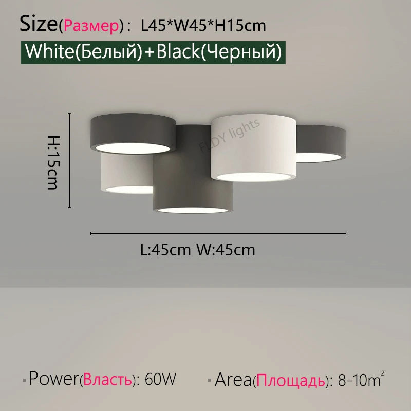 lampe minimaliste gris blanc éclairage moderne chambre salon entrée étude 10m² LED montée surface