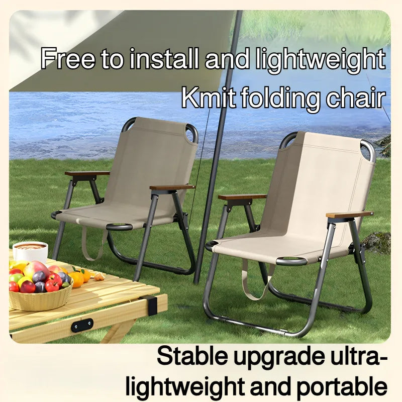 chaise pliable moderne portable beige tissu oxford camping pique nique plage pêche ultra légère