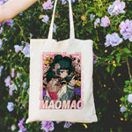 sac main blanc fille fleurs motifs floraux rétro décontracté sans fermeture éclair toileversible