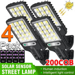 lumière solaire rue extérieure ip65 led noire moderne capteur mouvement autoinstallation