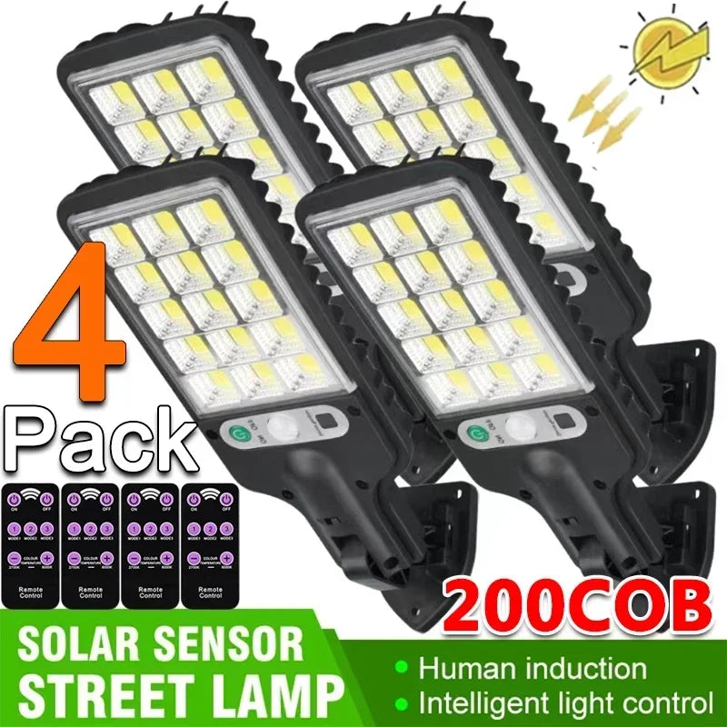 lumière solaire rue extérieure ip65 led noire moderne capteur mouvement autoinstallation