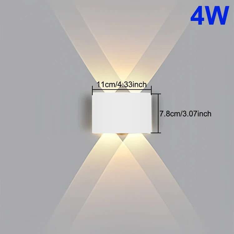 applique murale led moderne ip65 blanc rayures diagonales 4w 6w 8w 10w