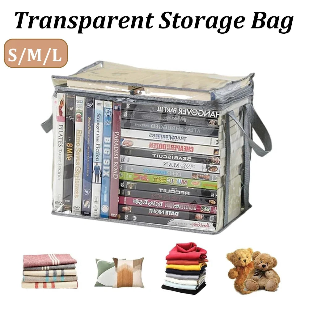 sacs rangement transparent pliables multi usages très transparent moderne pratique double fermeture glissière poignées