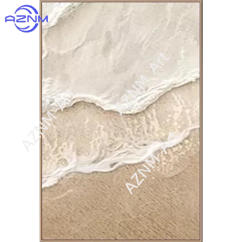 tableau mural abstrait vague plage beige texture sable art moderne décoration salon chambre salon