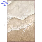 tableau mural abstrait vague plage beige texture sable art moderne décoration salon chambre salon