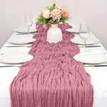 nappe decorative plissée semi transparente beige orange rouille vert olive rose echangement saisonnelle rustique