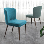 housse chaise moderne polyester imprimé géométrique bleu gris rose anti poussière fixations métal