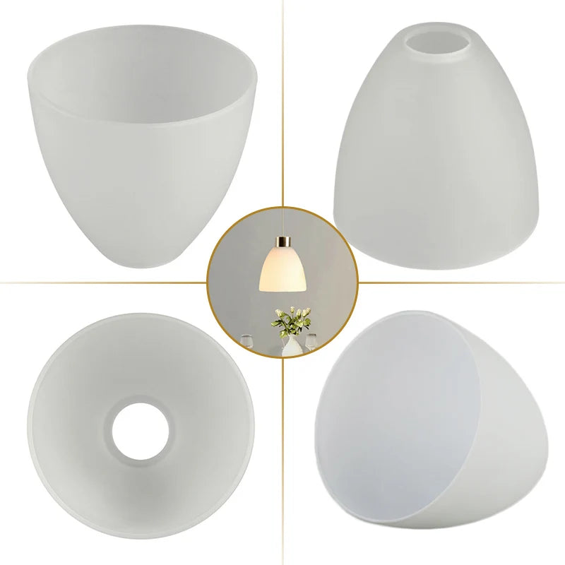 abat jour verre blanc translucide moderne décoration intérieure cloche lumière fixe
