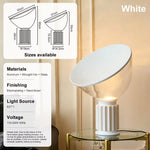 lampe table moderne verre transparent blanc base métal chambre coucher