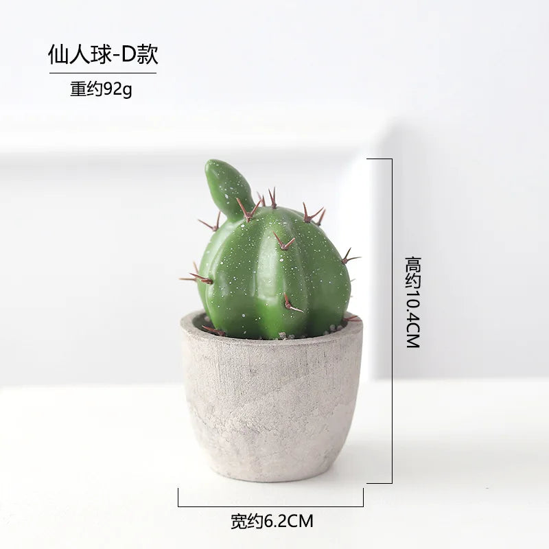 décoration intérieure cactus artificiel vert moderne pot gravier salon 11.1cm
