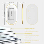 miroir mural ovale moderne or anti buée led 1000 1200 800 mmversible
