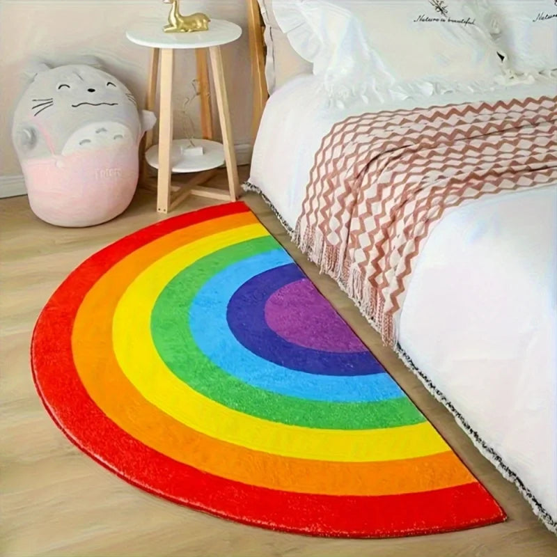 tapis arc ciel moderne polypropylène antidérapant extérieur intérieur 60x90cm rouge orange jaune vert bleu