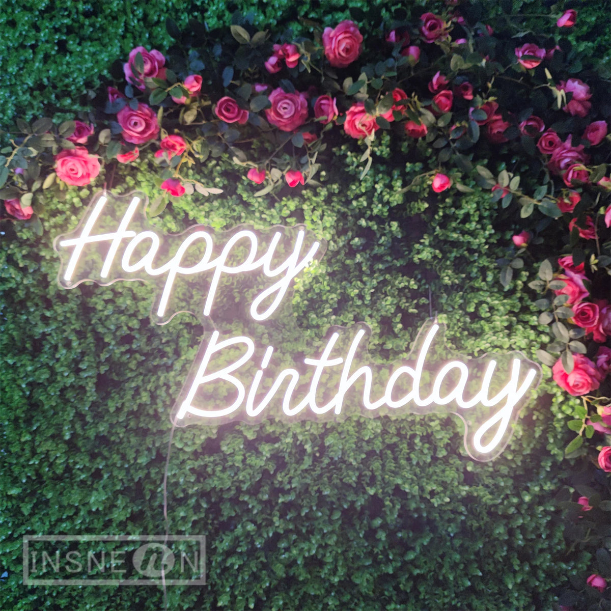 néon lumineux happy birthday blanc moderne élégant usb alimenté 180 angle faisceau