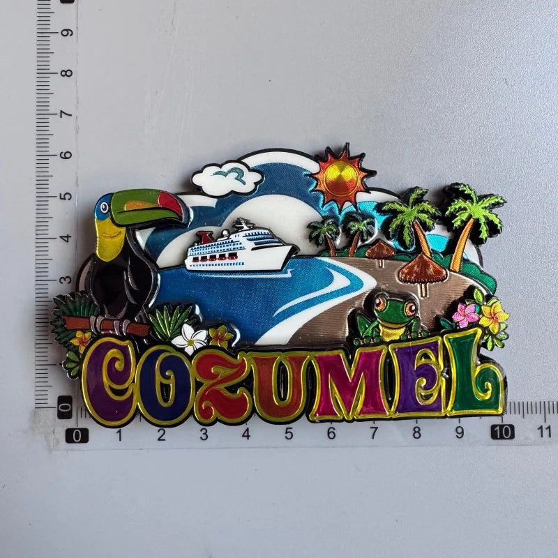 aimants réfrigérateur mexicains sombreros guitares cactus motifs floraux animaux exotiques souvenirs traditionnels multicolores
