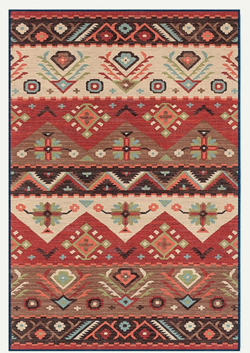 tapis sol rouge motif floral vintage ethnique classique salon chambre maison