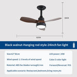 ventilateur moderne led pales réversibles télécommande blanc bois naturel