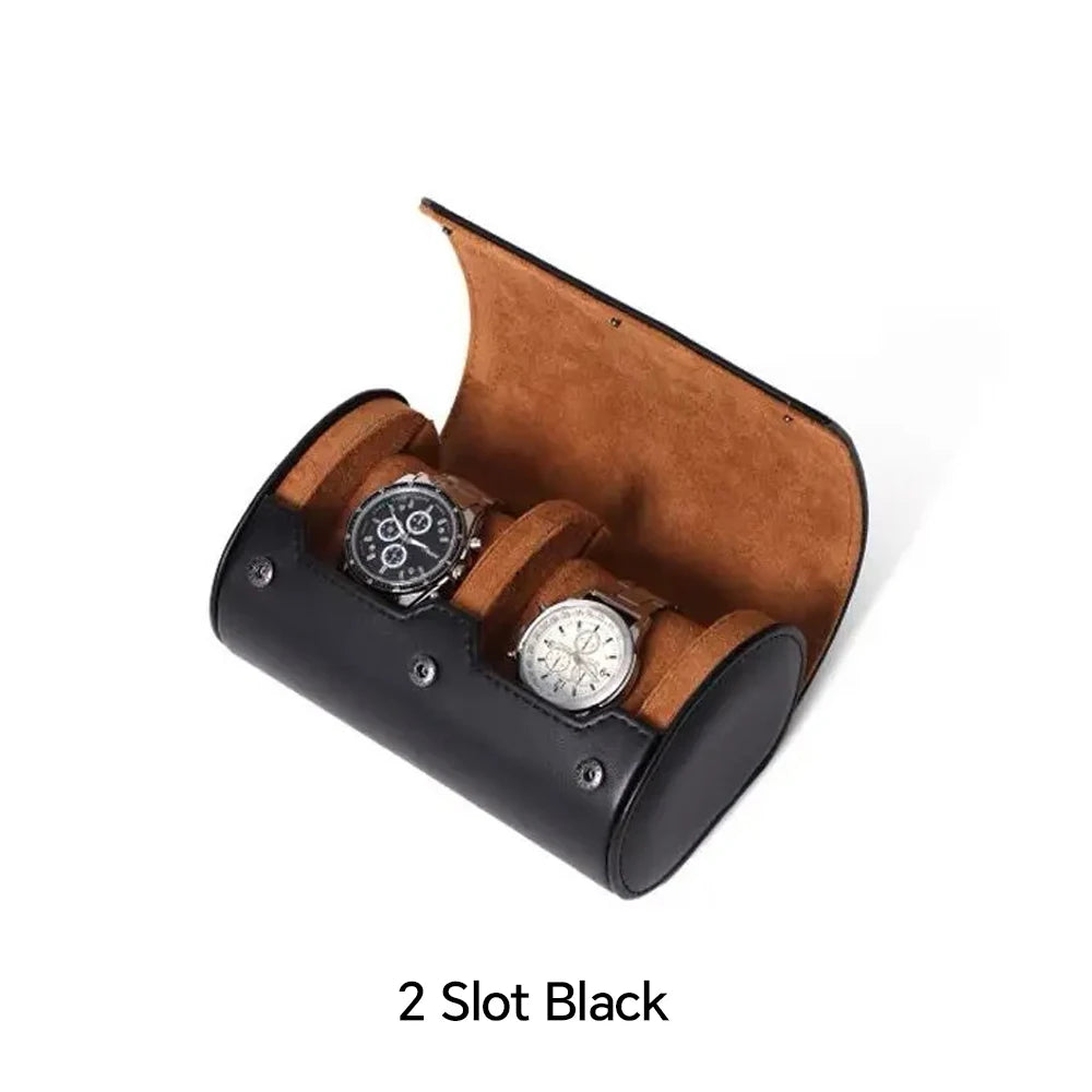 boîtes montres cuir marron noir velours classique rangement montres portable fashion casual étui