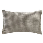 coussin velours côtelé gris orange bleu moderne rayures horizontales 30x50cm machine lavable