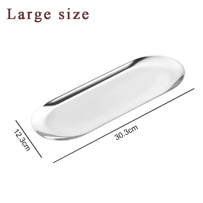 assiettes ovales or argent plates rangement cosmétiques outils nail art moderne élégants