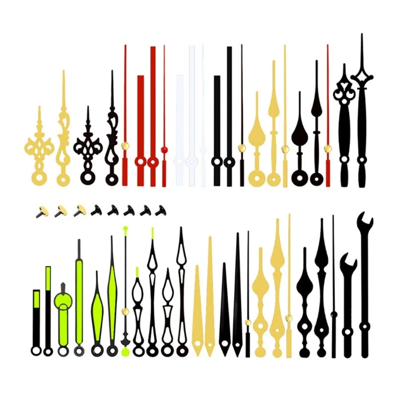 aiguilles montre réparations horlogerie classique or noir élégantes différentes formes motifs décoratifs fixations mouvement