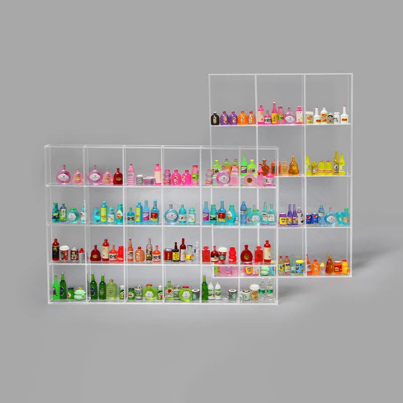 boîtes rangement bijoux miniatures bouteilles boissons différentes couleurs réalistes pliables respectueux environnement