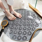 tapis bain antidérapant rond rose bleu clair beige gris embouts ventouses moderne minimaliste