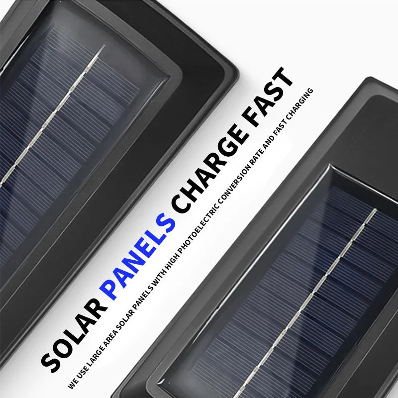 lumière solaire led motion sensor extérieure sécurisée contemporaine panneaux solaires intégrés clips noirs