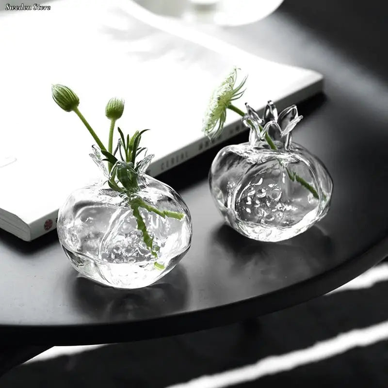 Vase en verre borosilicate grenade taille S 7x7 cm