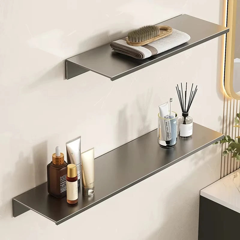 étagères murales aluminium noir moderne porte savon serviettes verres cosmétiques cartes plantes 30cm 40cm