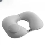 oreiller voyage forme coton gris doux ergonomique fixations voyage massage sieste portable extérieur