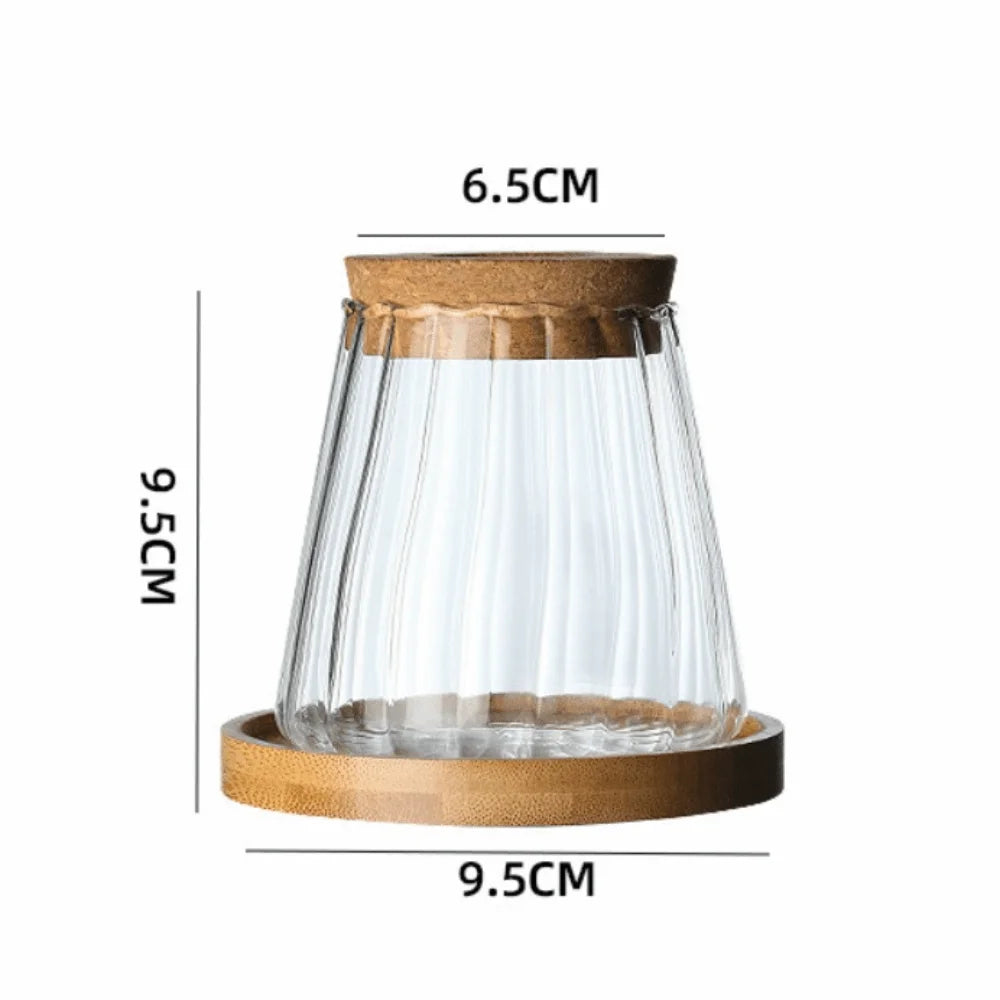 vase verre texturé moderne transparent couvercle liège décoration table hydroponie plantes
