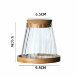 vase verre texturé moderne transparent couvercle liège décoration table hydroponie plantes