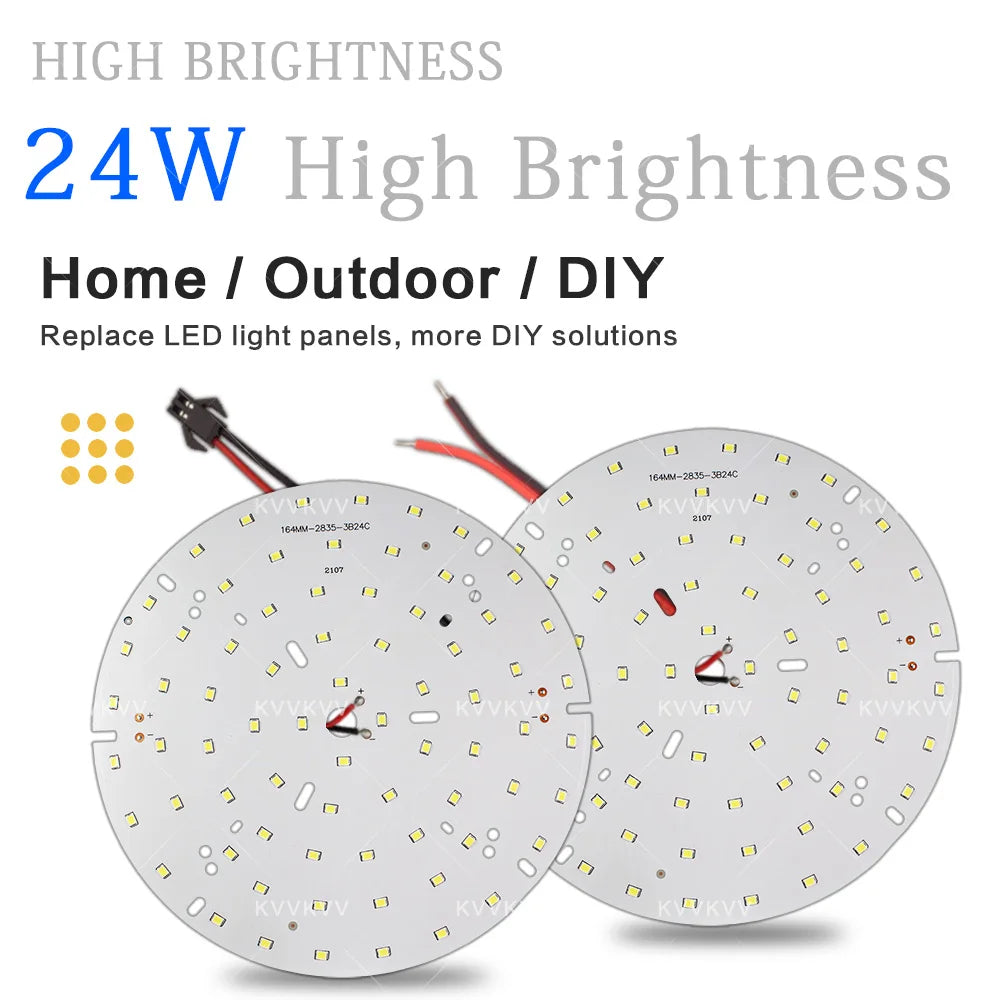 panneau led rond blanc 24w 164mm moderne plafonnier intérieur lumière douce puce smd 2835