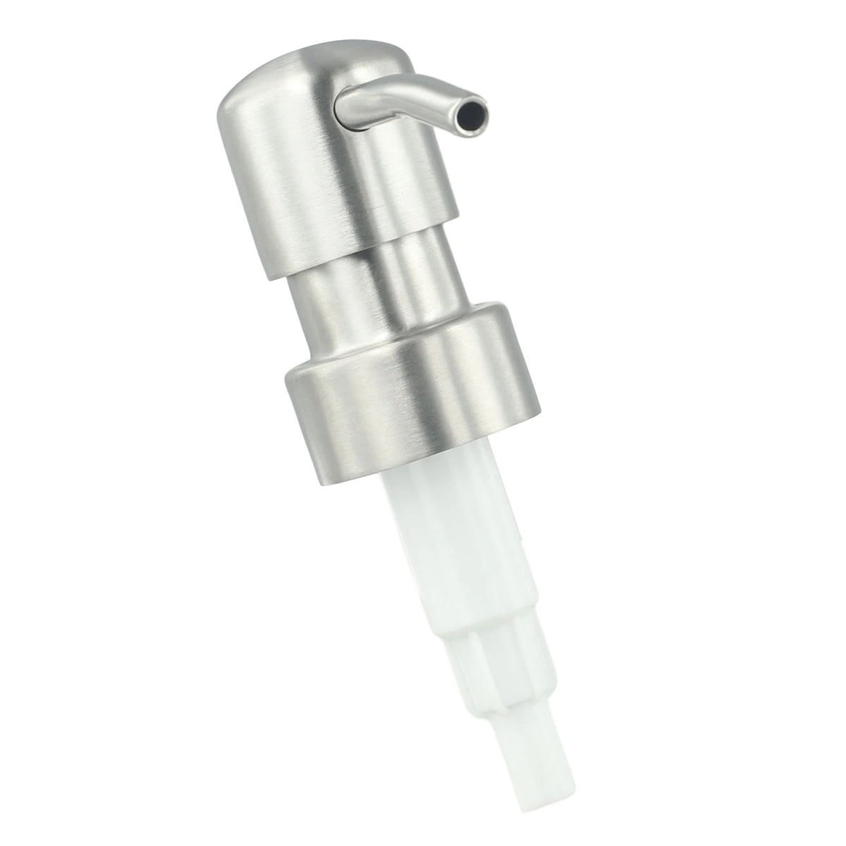 distributeur savon liquide moderne acier inoxydable argenté blanc bouchon remplissage