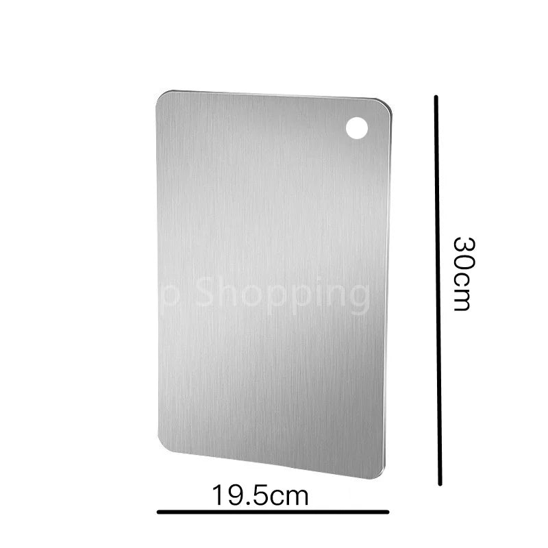 planche découper argentée moderne poignée clips rectangle lisse brillante respectueuse l'environnement