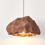 Suspension lumineuse moderne pierre irrégulière gris brun blanc