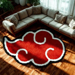 tapis nuage rouge moderne imperméable polyester lavable intérieur chambre salon