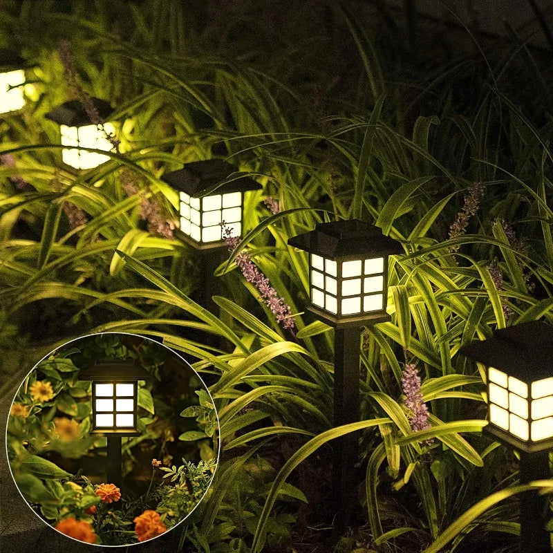 lampes solaires extérieures noires carreaux blancs moderne ip65 led jardin camping
