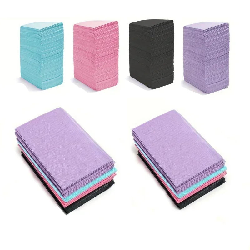 serviettes jetables rose noir bleu clair rayures horizontales simples pack 50 pièces tissu imperméable