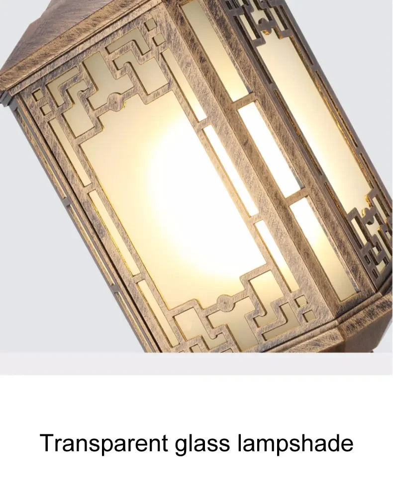 lampe sol or noir géométrique classique ip65 led industrielle aluminium vintage fixe base décoration