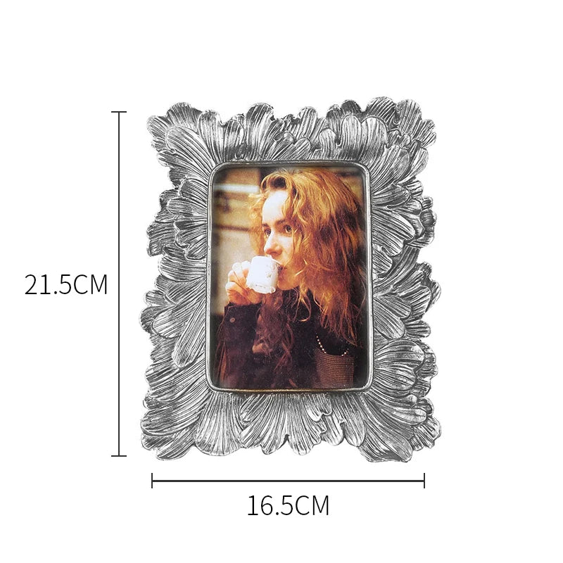 cadre photo or argent feuillages relief classique baroque 4x6 5x7 6x8