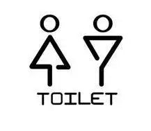 autocollant adhésif toilettes homme femme symbole noir fond blanc porte fenêtre signalétique moderne