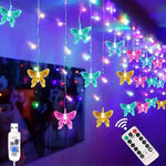guirlande lumineuse papillons rose bleu vert moderne décoration intérieure st valentin led télécommande modes