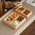 boîte compartiments bois clair minimaliste fruits légumes thé